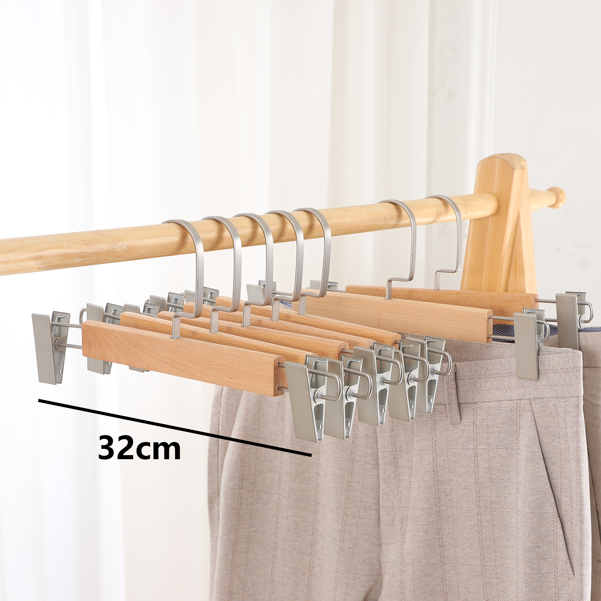 De Primera Clase retro sin costura de madera maciza percha de ropa de madera tienda de ropa de hotel percha soporte percha de ropa al por mayor