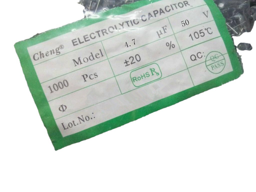 50V4.7UF 4.7UF50V 全新原装正品 电解电容 体积：5*11 1K=30元