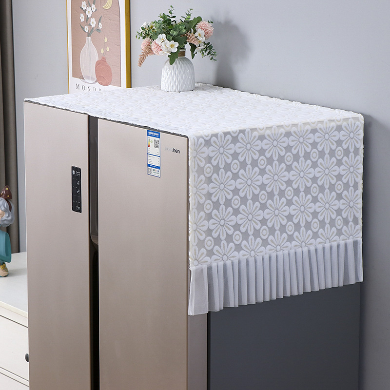 Internet famous lace new refrigerator automatic drum washing machine cover towel single double open refrigerator microwave oven cover towel