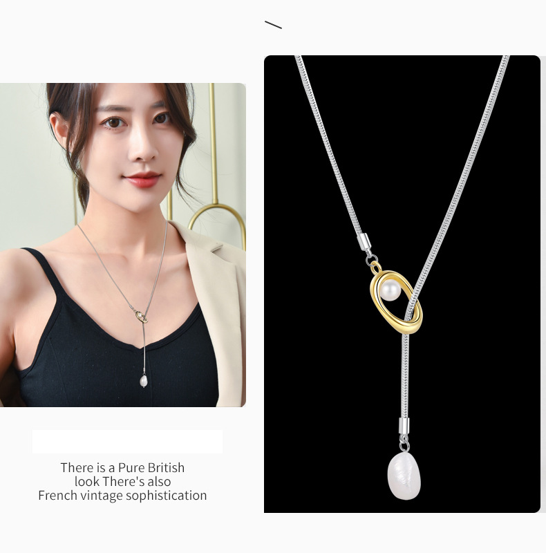 Pendant Necklace Classification Alloy Chain Material snake chain Chain Type Elegant Simple Style Geometric Alloy Snake Chain Y-necklaces Wholesale
