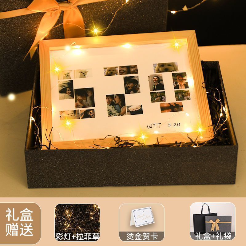 Couple Commemorative Album Birthday Girl Gift for Girlfriend Best Friend Boy Friend Valentine's Day Gift Heart-Shaped Photo Frame