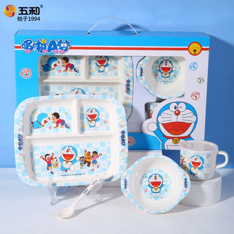 Sanrio, подлинная посуда для кормления, набор, мультяшная тарелка, против ожогов