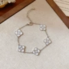 85# bracelet-silver-white (real gold plating)