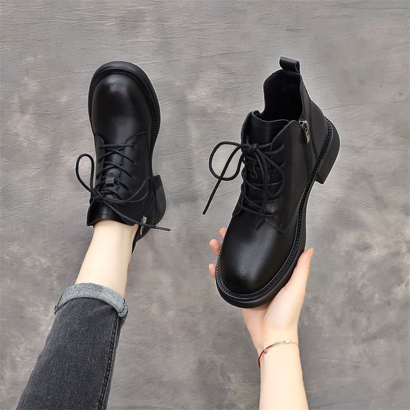 Showy Feet Martin Women's British Style 2024 New Spring and Autumn Single with Plush Thin Short Boots Large 41_voghion.com