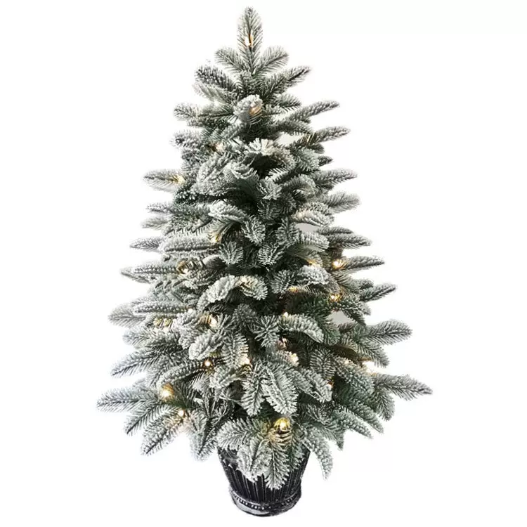 90cm迷你圣诞树仿真落雪植绒小树圣诞装饰桌面圣诞树圣诞花环藤条