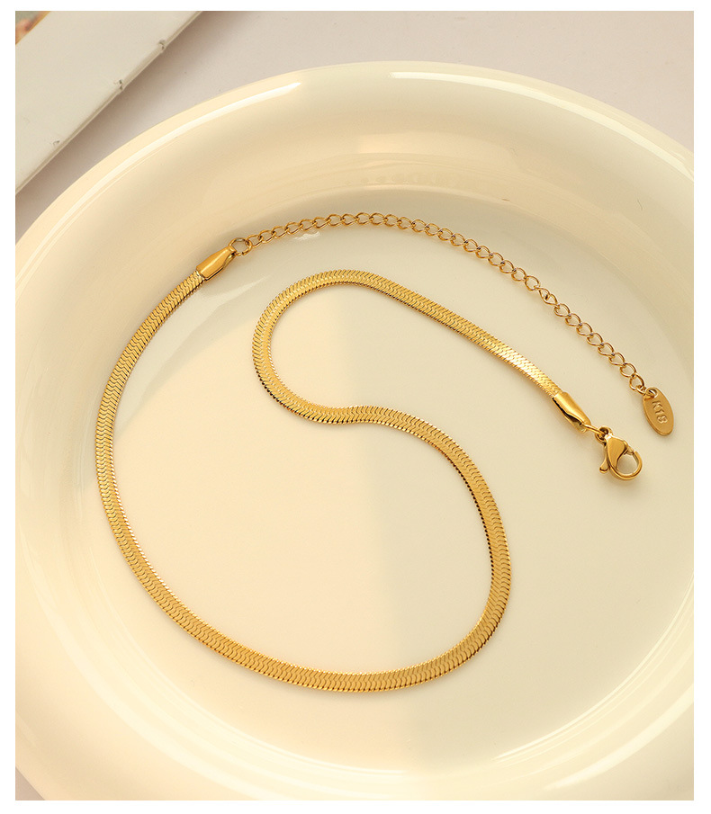 French fashion blade chain collarbone titanium steel snake bone chain