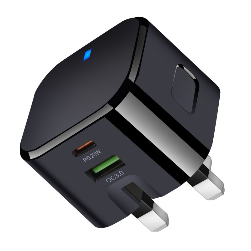 英规折叠脚PD快充充电器英规A+C双口充电头UKCA英规PD+QC3.0适配|undefined