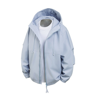 Jacket Men's 2025 Spring and Autumn New Men's Casual Windproof Hooded Jacket Men's Loose Tops for Boys