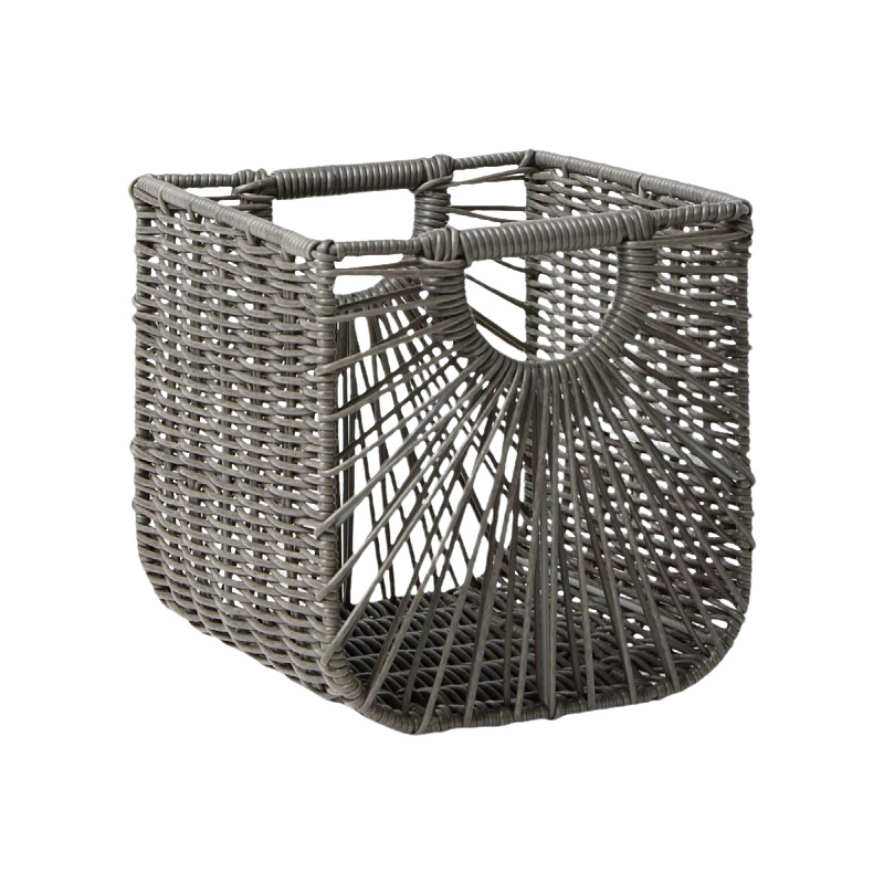 Cesta de almacenamiento tejida a mano de imitación de caña de red de doble mano, cesta de almacenamiento de cajón de gabinete de rejilla de hotel