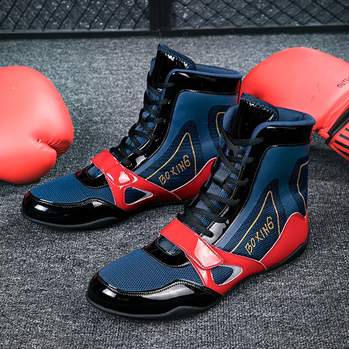 Professional boxing shoes, male sanda shoes, high-top combat shoes, taekwondo martial arts training wrestling shoes, Muay Thai competition striking shoes