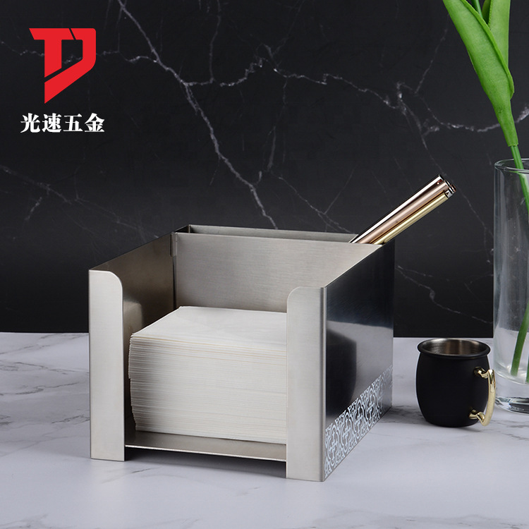 Caja multifuncional del tejido del acero inoxidable, restaurante, barra, cafetería, tabla, caja del tejido, caja de almacenamiento multifuncional de escritorio