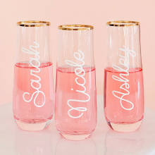 个性化无柄香槟杯切口杯香槟杯果汁杯冰淇淋杯可印制logo一件起订