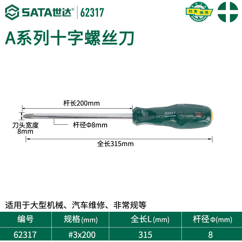 Shida Tools ドライバー 自動車修理専用 クロス型 工業用グレード フラット口 小型トルクスドライバー 62312|undefined