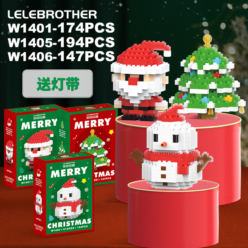 Ventas transfronterizas compatibles bloques de construcción pequeñas partículas ensamblaje muñeco de nieve Navidad alce regalos de Navidad juguetes para niños al por mayor