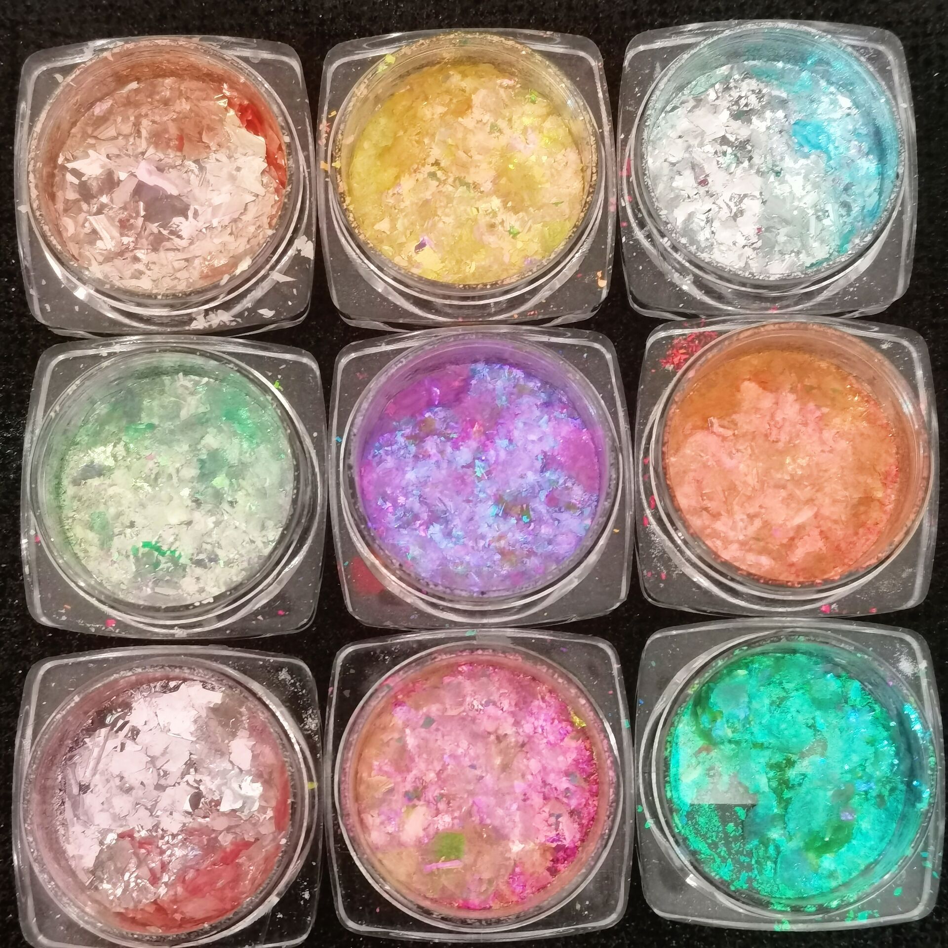 跨境外贸幻彩变色龙偏光粗片粉云锦欧泊粉 chameleon flakes 0.2g