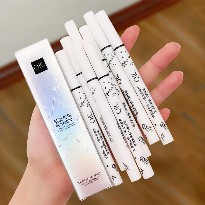 QIC makeup eyeliner quick-drying waterproof sweat-proof not easy to faint fine head eyeliner pen net red lying silkworm pen wholesale