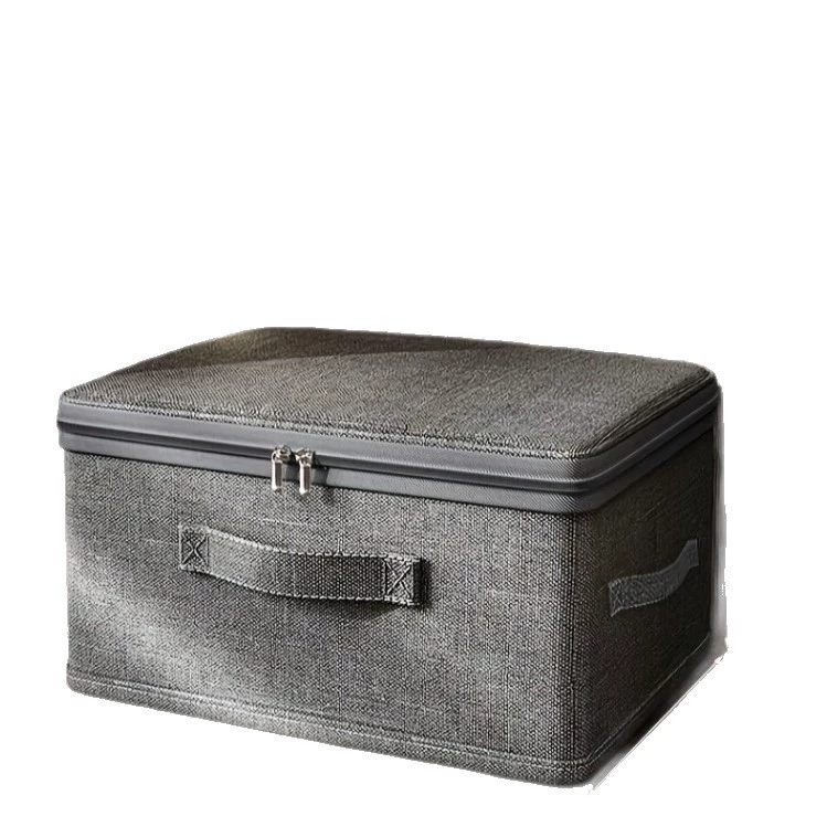 Fabric Storage Boxes 4-Piece Set, Capacious Foldable Zipper Organizers, Multi-Size Options