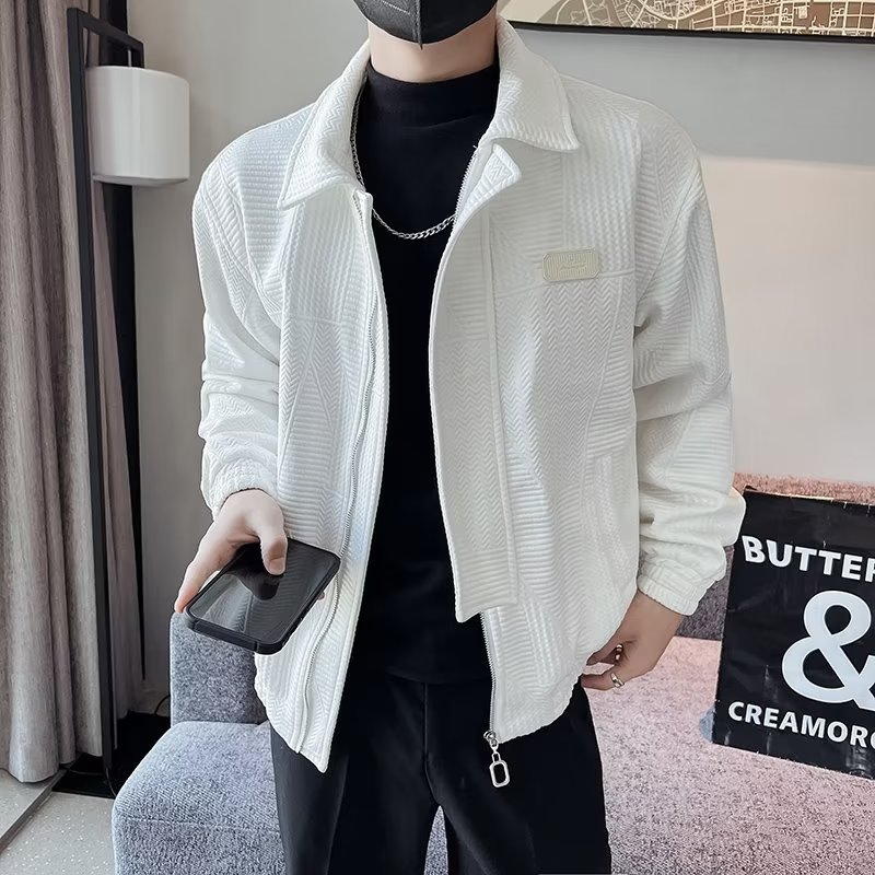 Trendy winter with plush, trendy casual handsome men's top, 2022 new spring and autumn season thickened jacket_voghion.com