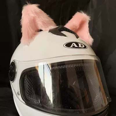 3D Motorcycle Accessory, Motosiklet dəbilqələri - three-dimensional-pink-ears-with-iron-wire-simulation