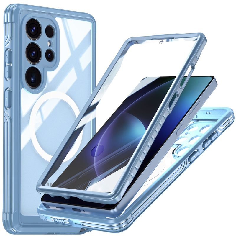 Samsung s25ultra 携帯電話ケース 9H ガラス 360° 全面保護 落下防止 衝撃吸収 傷防止 磁気充電対応ケース|undefined