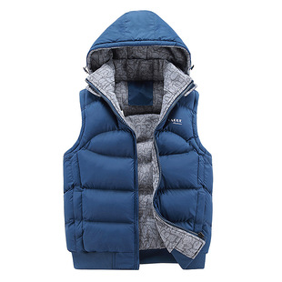 Amazon cross-border foreign trade manufacturers supply men's waistcoat winter hooded thick loose casual coat waistcoat