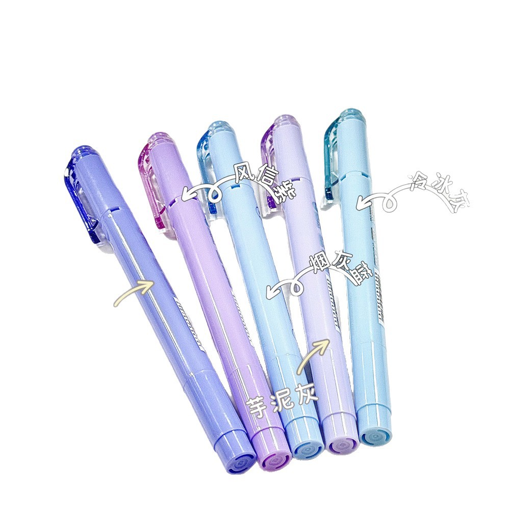 Dos cabezas de protección de ojos de color de resaltador conjunto de estudiantes de alto valor visual de doble cabeza marcador de cabeza suave bolígrafo de mano al por mayor