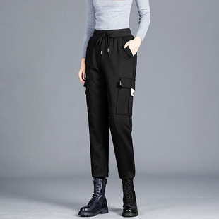 New 2025 Winter New Knitted down Pants Women's Slim Casual Pants 90 White Duck down Thickened Warm Pants