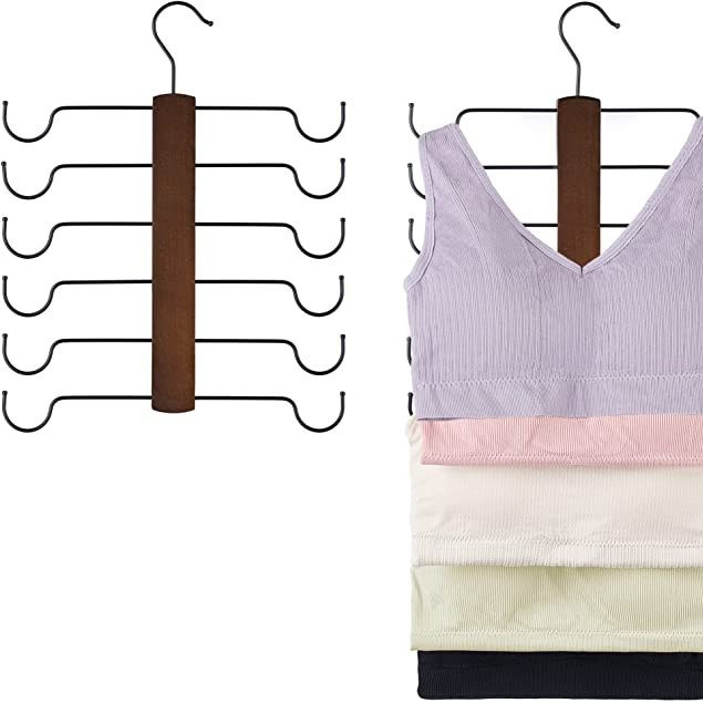 Red de celebridades de la red 12 clips 8 ganchos percha multifunción ropa interior chaleco camisola correa colgante de madera maciza almacenamiento colgante de ropa uno múltiples ganchos