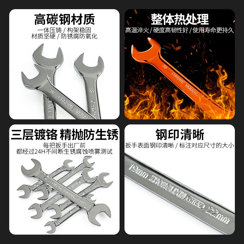 Llave abierta de doble cabeza pequeña llave tenedor cabeza muerta llave herramienta juego Junta 8-10 boca de la horquilla N ° 10 14-17