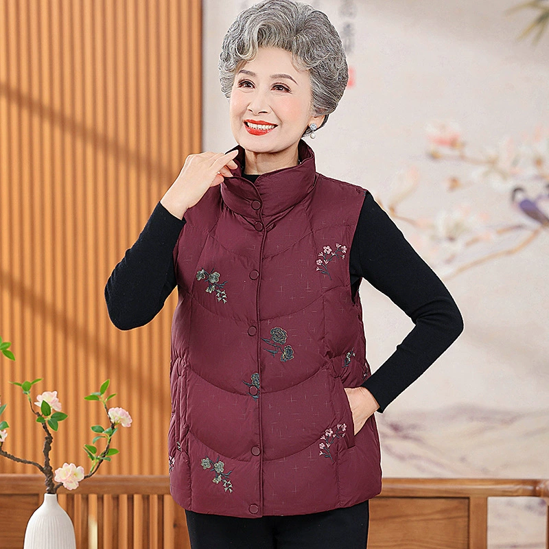 Пожилые люди зимняя одежда женская пуховая жилет бабушки жилет 70 лет старуха зимняя мама толстая одежда для лошадей