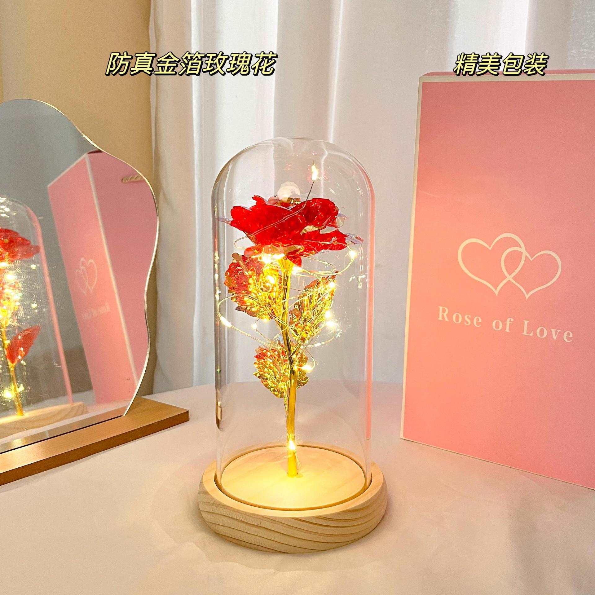 Red (wooden base) (batteries included) - includes personalized card