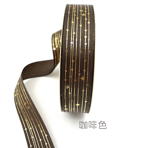 Hilo dorado cinta Star ribbon bar material de soporte cinta flor caja de regalo embalaje cinta hecha a mano al por mayor