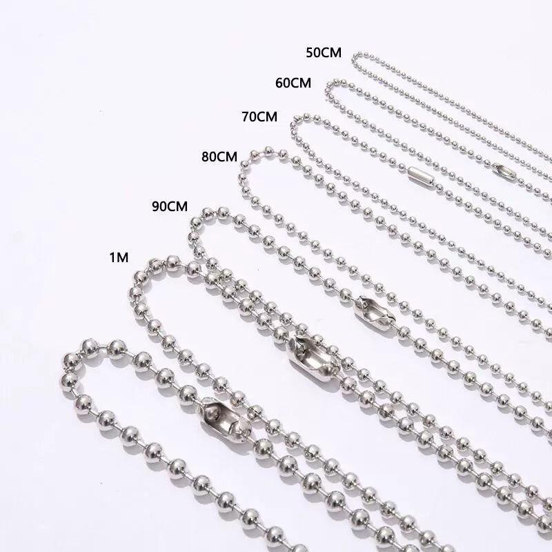 珠链源头工厂  铜珠链 铁珠链 不锈钢珠链吊牌珠链批发2.4*10公分