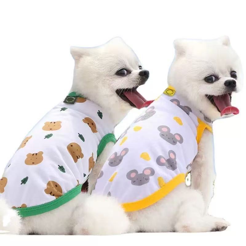 작은 중대형 강아지 고양이 애완동물 옷 고양이 개 용품 봄여름 신상 만화
