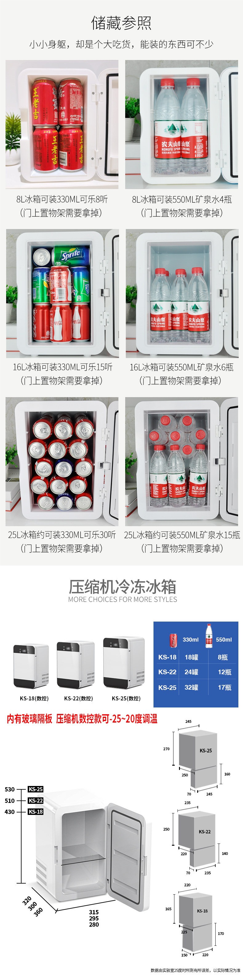 Mini Refrigerator for Home Use, Student Dormitory, Car, Dual-Use for Car and Home, for Freezing and Refrigerating Breast Milk, for One Person