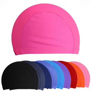 Solid Color Cloth Swimming Cap for Men and Women Long Head Cloth Swimming Cap Wholesale Comfortable Non-Stretching Hot Spring Swimming Cloth Swimming Cap