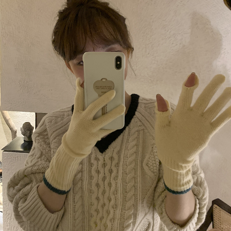 Guantes de punto personalizados multicolores opcionales envío rápido pantalla táctil dedos de fuga guantes personalizados fábrica de origen