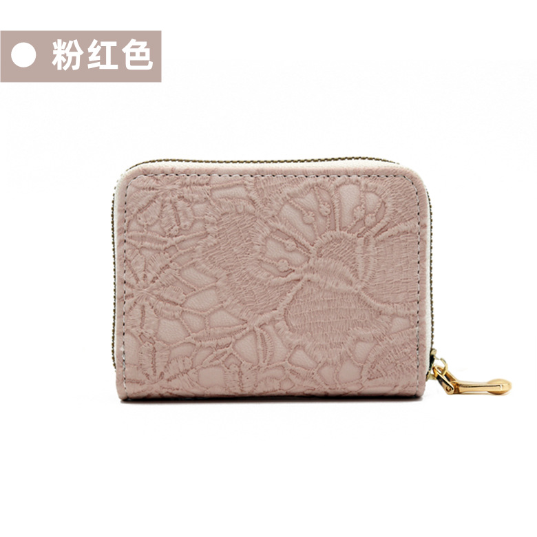 Nuevo estilo imitación encaje patrón órgano bolsa exquisito pequeño monedero Luz Retro titular de la tarjeta multi-funcional multi-Tarjeta titular de la tarjeta