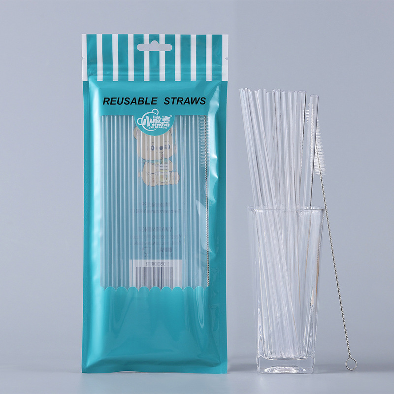 スポット卸売 PETG クリスタル透明ストロー高透明ストロー環境に優しいリサイクル可能なプラスチックストロー|undefined