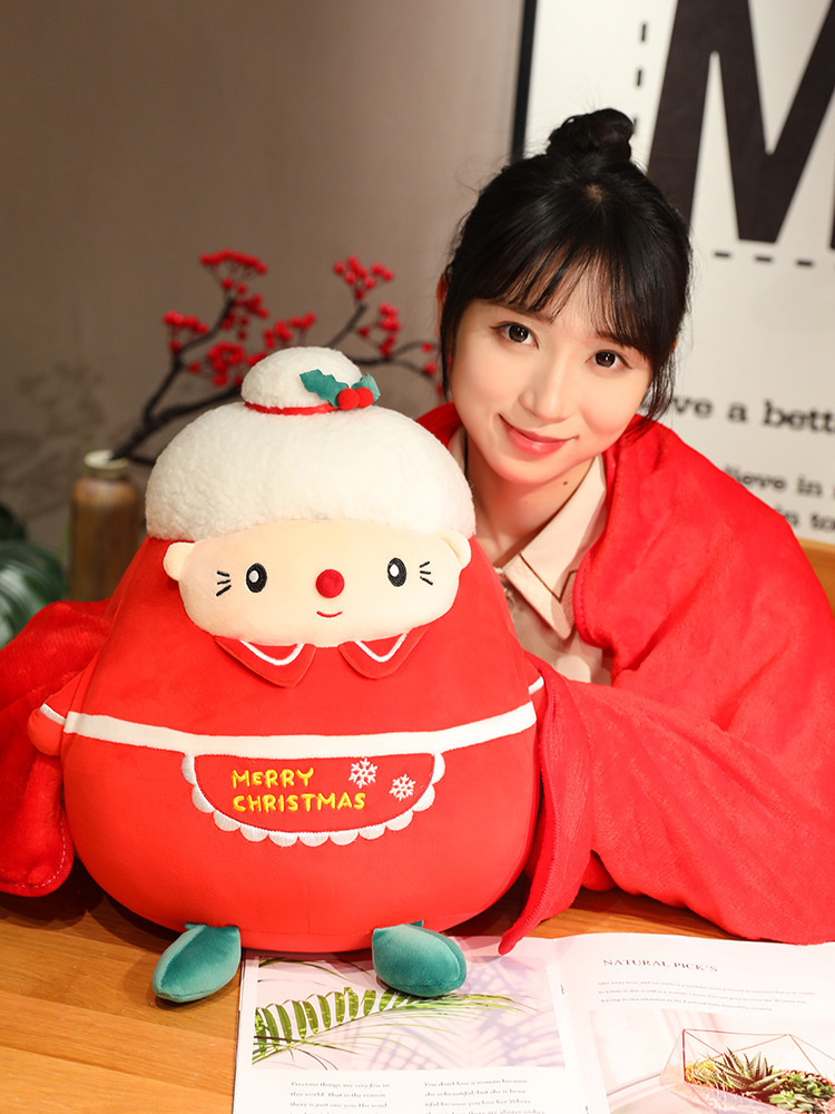 Regalos de Navidad Santa Claus alce mano cubierta mantas de aire acondicionado 3 en 1 almohada caliente para cojín de automóvil lote