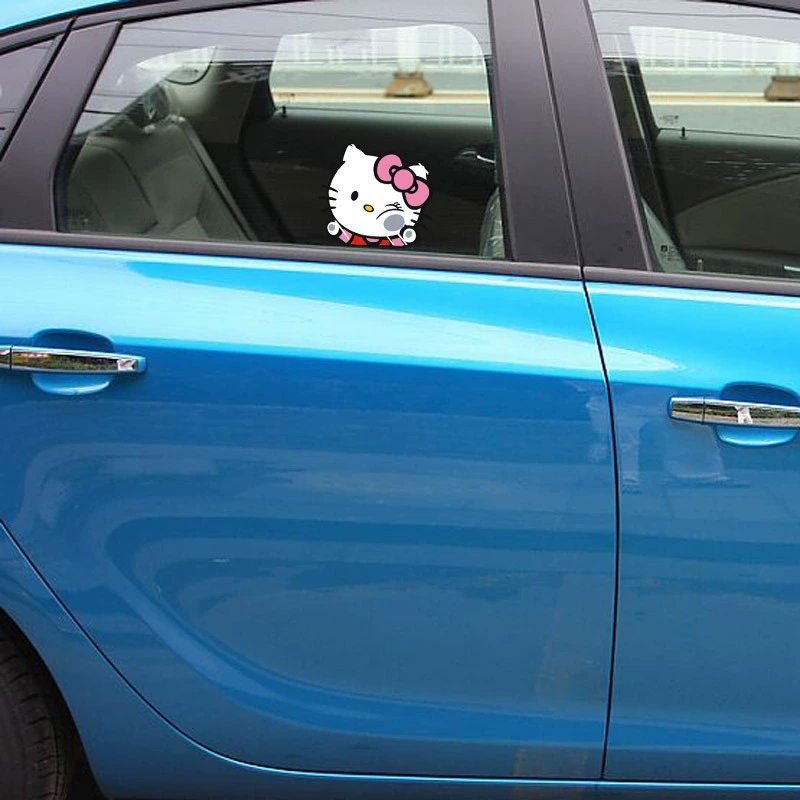Hello Kitty, мультяшная стеклянная наклейка