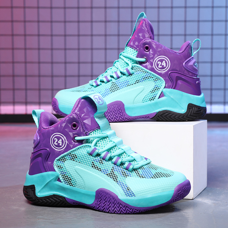 Zapatillas transpirables de malla para niños de la Universidad de China Zapatillas de baloncesto para niños de escuela primaria La ciudad 10 verano nuevo estilo adolescente 8088