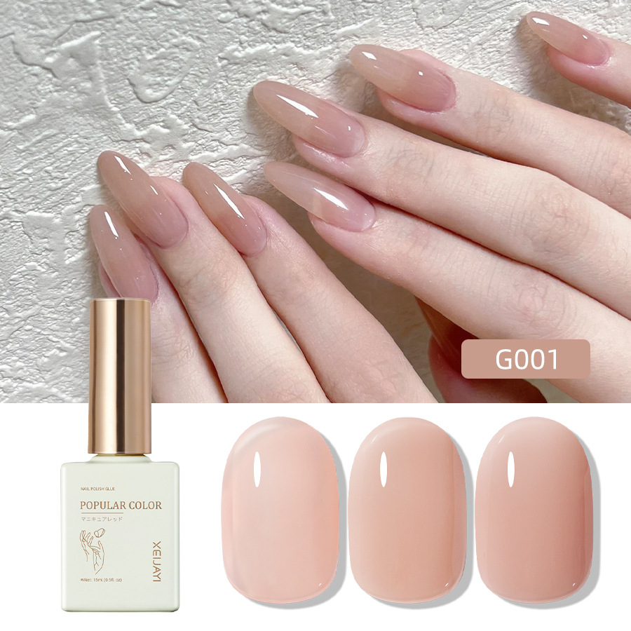 Solid color new white polish gel naked transparent color senior nail polish nail salon special lasting firm factory wholesale