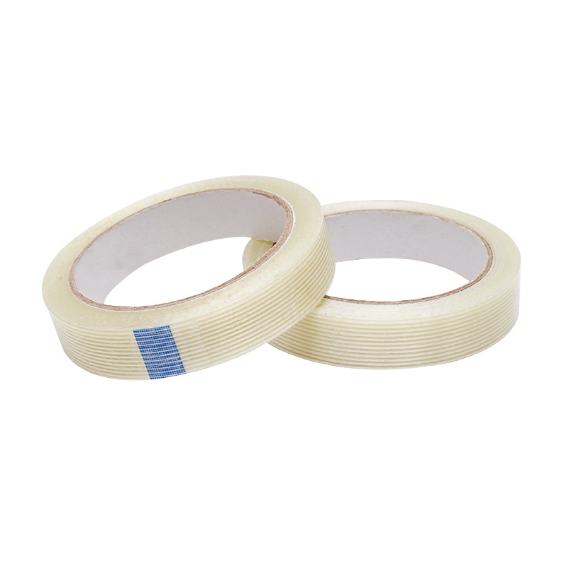 Cinta a rayas de fibra de vidrio fuerte al por mayor de fábrica Cinta de unión de batería de litio adhesiva no residual adhesiva de una sola cara