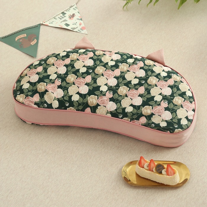 전체 메밀 채워진 고양이 귀 베개-진정한 사랑 장미