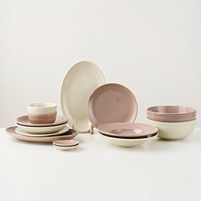 北欧现代陶瓷餐具礼品糖果色碗套装陶瓷碗碟套装礼品批发亚马逊
