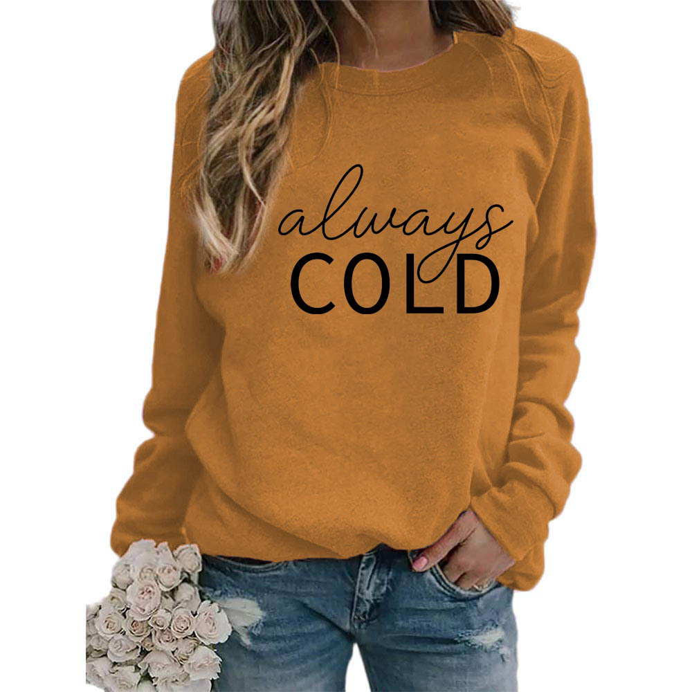 Comercio exterior transfronterizo suministro europeo y americano FRÍO impreso cuello redondo más tamaño europeo suelta casual Otoño e Invierno de las mujeres