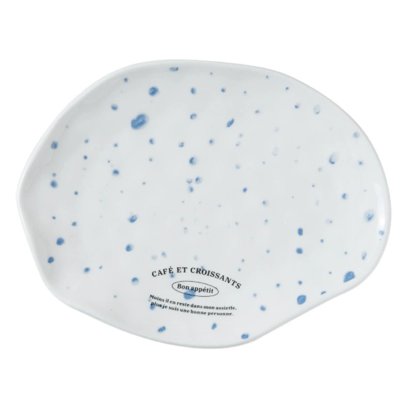 Корейский блоггер же стиль ниша нерегулярные десертная тарелка простое письмо масло Джем Нож Керамические Западной сыр пластины