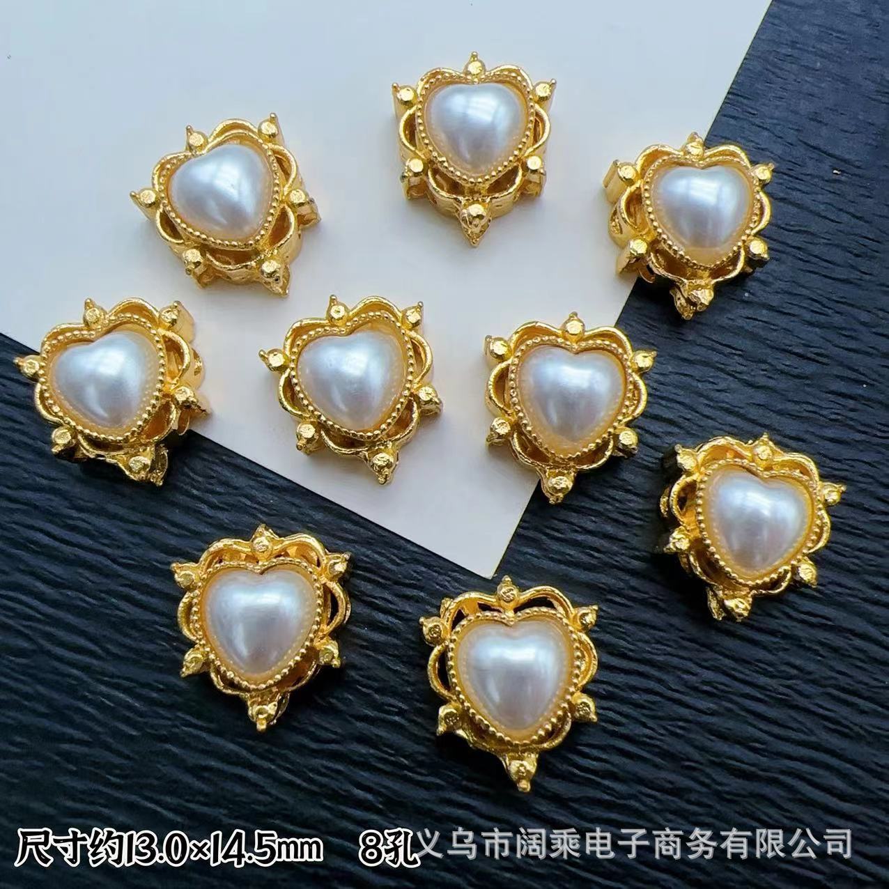 マイクロ象嵌ジルコニウムダイヤモンドマルチカラーピーチハートラブ8穴ビーズリング表面DIYビーズブレスレットネックレスジュエリーアクセサリー