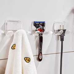 フック穴なしフック剃刀プラグ透明アクリルキッチン強力無痕トイレドア後フック